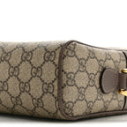 GG Supreme Monogram Web Small Ophidia Shoulder Bag Brown
