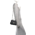 Caviar Quilted Small Business Affinity Flap Black