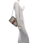 GG Supreme Monogram Web Medium Ophidia Chain Shoulder Bag Brown