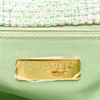 Tweed Quilted Chanel 19 Backpack Green Pink