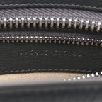 GG Supreme Monogram Textured Dollar Calfskin Web Small Ophidia Shoulder Bag  Grey Black Graphite Grey