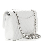 Caviar Quilted Medium Double Flap White