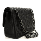 Caviar Quilted Jumbo Double Flap Dark Brown