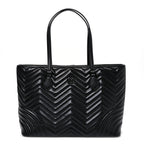 Calfskin Matelasse Monochrome Large GG Marmont Tote Bag Black