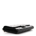 Patent Quilted Wallet On Removable Chain WOC Black