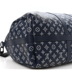 Calfskin Shadow Monogram Keepall Bandouliere 50 Ink Blue White