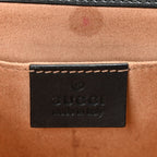 Calfskin GG Supreme Monogram Small Padlock Shoulder Bag Black Gold