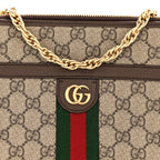 GG Supreme Monogram Web Ophidia Chain Shoulder Bag Brown