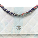 Canvas Quilted Jungle Jeans Wallet on Chain WOC Multicolor