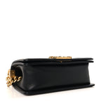 Calfskin Quilted Small Boy Flap Black