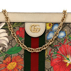 GG Supreme Monogram Flora Web Small Ophidia Chain Shoulder Bag White