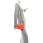 Caviar Quilted Boy Wallet On Chain WOC Orange