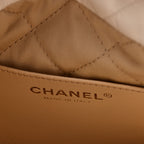 Shiny Calfskin Quilted Mini Chanel 22 White Black