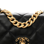 Lambskin Quilted Large Chanel 19 Flap Black