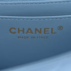 Lambskin Quilted Mini Rectangular Flap Light Blue