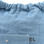 Denim Quilted Chanel 22 Light Blue
