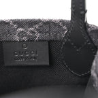 Denim GG Monogram Dollar Calfskin Mini Ophidia Tote Black Grey
