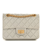 Metallic Goatskin Quilted 2.55 Reissue Mini Flap Silver