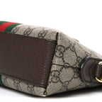 GG Supreme Monogram Textured Dollar Calfskin Web Small Ophidia Dome Shoulder Bag Beige Ebony New Acero