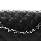 Caviar Quilted Jumbo Double Flap Black
