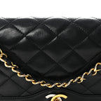 Lambskin Quilted Medium Double Flap Bag Black