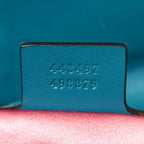 Velvet Matelasse Small GG Marmont Shoulder Bag Pavone Cyan