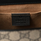 GG Supreme Monogram Calfskin Small Padlock Shoulder Bag Beige Black Cuir