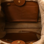 Lambskin Shearling Medium Deauville Tote Brown