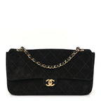 Suede Calfskin Small Souplissimo Maxi Flap Black