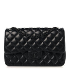 Lambskin Quilted Jumbo Double Flap So Black