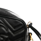 Calfskin Matelasse Mini GG Marmont Chain Shoulder Bag Black