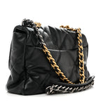 Lambskin Quilted Large Chanel 19 Flap Black
