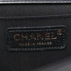 Calfskin Braided Medium Boy Flap Black