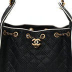 Braided Raffia Calfskin Small Chanel 25 Handbag Black White