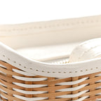 Rattan Calfskin Small Gabrielle Hobo Beige Ivory