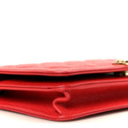 Caviar Quilted Boy Wallet On Chain WOC Red