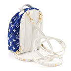 Jacquard Velvet Monogram Palm Springs Backpack Mini Blue
