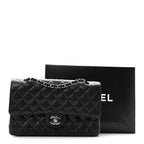 Caviar Quilted Medium Double Flap Black