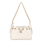 Caviar Quilted Mini Chanel 25 Handbag White