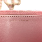 Iridescent Caviar Quilted Wallet on Chain WOC Rose Pink