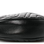 Azalea Calfskin Matelasse Heart Mini GG Marmont Round Shoulder Bag Black