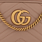 Calfskin Matelasse Mini GG Marmont Chain Crossbody Bag Porcelain Rose