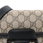 GG Supreme Monogram Horsebit 1955 Soft Small Shoulder Bag Beige Black