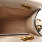 Calfskin Matelasse Chevron Mini GG Marmont Tote Mystic White
