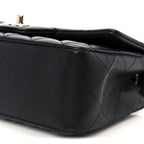 Lambskin Quilted Mini Rectangular Flap Black