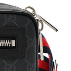Soft GG Supreme Monogram Web Belt Bag Black Grey