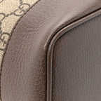 GG Supreme Monogram Textured Dollar Calfskin Web Large Ophidia Bucket Shoulder Bag Beige Ebony New Acero