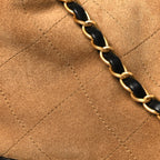 Suede Calfskin Shiny Lambskin Quilted Small Coco Base Shopping Bag Beige Black