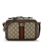 GG Supreme Monogram Web Small Ophidia Top Handle Shoulder Bag Brown