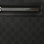 GG Supreme Monogram Web Small Flat Messenger Bag Black Grey
